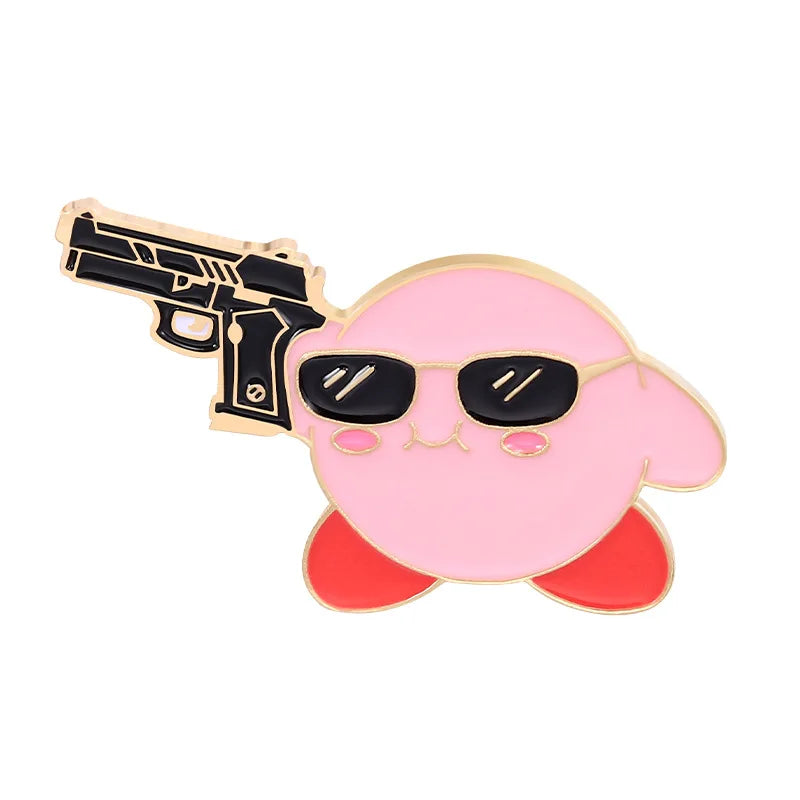 Pink Anime Metal Pins